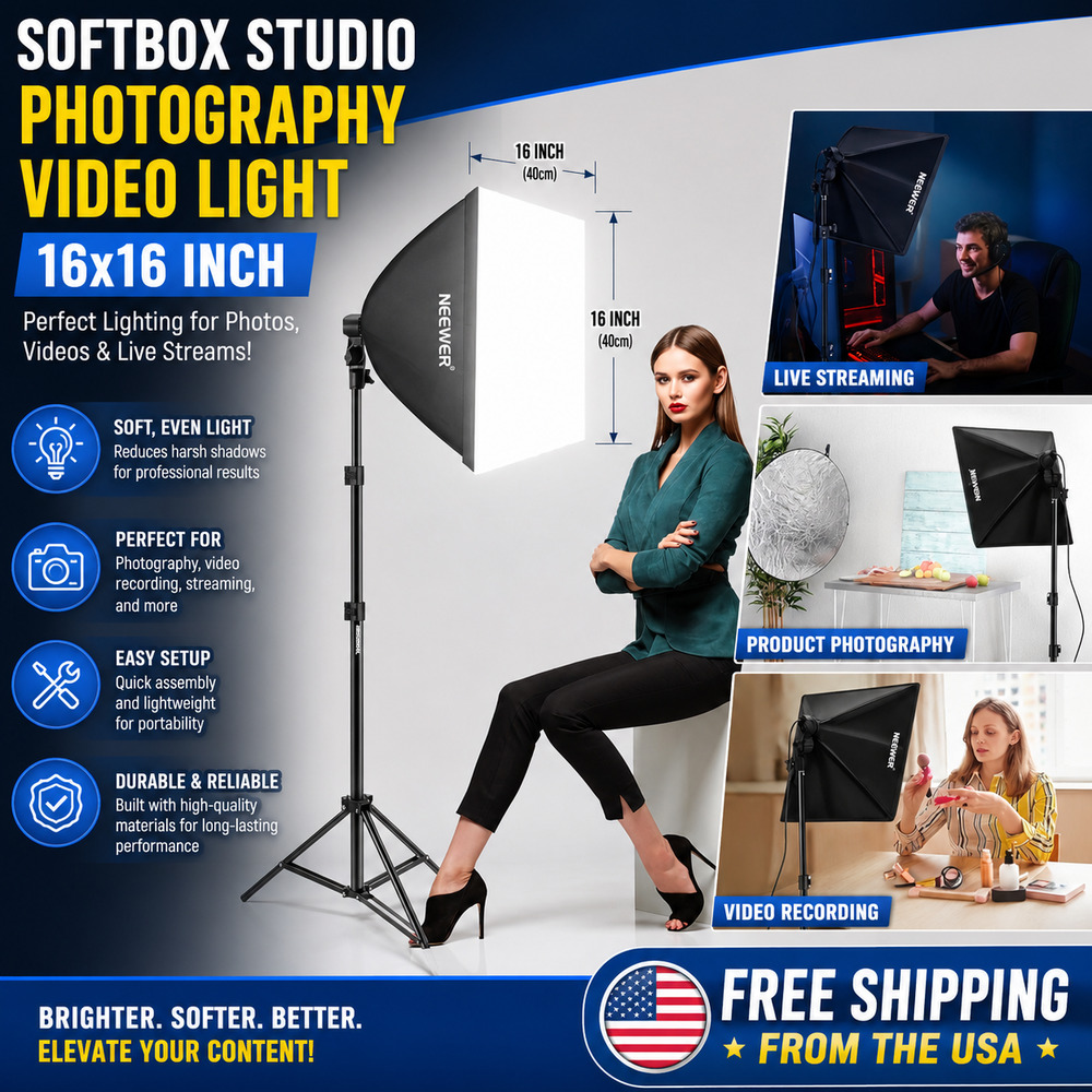 Softbox Studio Photography Video Light 16x16 Inch